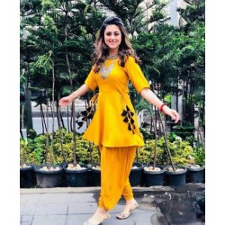 Haldi Special Yellow Color Dhoti Suit